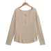 Loose slit long sleeved T-shirt