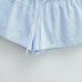 Striped drawstring elastic waist shorts