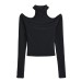 Hanging neck one collar long sleeved slim fit base shirt T-shirt