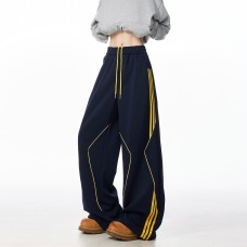 Retro three bar straight leg sweatpants for men in spring and autumn