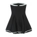 Sexy strapless dress with double layered hem
