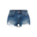 High-Waisted Distressed Denim Shorts 