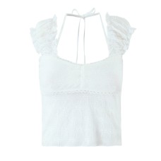 Bubble Sleeve Tied Women's Top