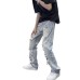 Washed ripped denim men's and women's niche design beggar pants