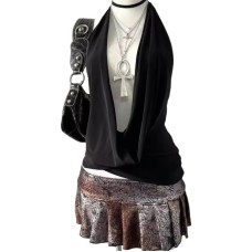 Design Slimming Pure Desire Style Halter Neck Strap Top