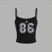 Digital Print Shoulderless Sleeveless Casual Comfortable Versatile Spicy Girl Strap Top