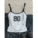 Digital Print Shoulderless Sleeveless Casual Comfortable Versatile Spicy Girl Strap Top