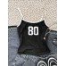 Digital Print Shoulderless Sleeveless Casual Comfortable Versatile Spicy Girl Strap Top