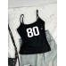 Digital Print Shoulderless Sleeveless Casual Comfortable Versatile Spicy Girl Strap Top