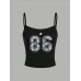 Digital Print Shoulderless Sleeveless Casual Comfortable Versatile Spicy Girl Strap Top