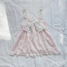 Fresh Bowknot Striped Women's Lace Strap Top