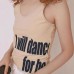 Round Neck Letter Print Strapless