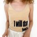 Round Neck Letter Print Strapless