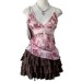 Floral Print V-Neck Waist-Cinching Strapless Women