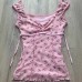Floral Pattern Slimming Belly-Hiding Checkered Strapless