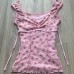 Floral Pattern Slimming Belly-Hiding Checkered Strapless