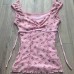 Floral Pattern Slimming Belly-Hiding Checkered Strapless