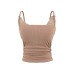 Pleated Lace Splicing Strapless Crop Top