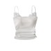 Pleated Lace Splicing Strapless Crop Top