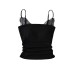 Pleated Lace Splicing Strapless Crop Top