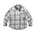 Retro loose woolen plaid long sleeved shirt