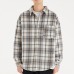 Retro loose woolen plaid long sleeved shirt