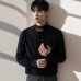 Men's gold collar shirt with stainless steel buckle and stand collar