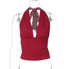 Soft and Comfortable Elastic Strapless V-neck Camisole for Women Summer