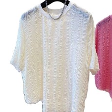 Round neck foam yarn versatile loose top