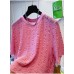 Round neck foam yarn versatile loose top Round neck foam yarn versatile loose top