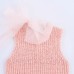 Fashion Sweet Transparent Bow Decor Knit Top