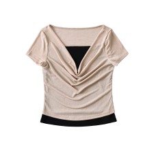 Swinging collar slimming and slimming top