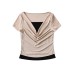 Swinging collar slimming and slimming top Swinging collar slimming and slimming top