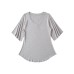 V-neck curved hem top