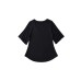 V-neck curved hem top