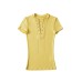Elastic Fitted Chain Design V-neck Short-sleeved Top Elastic Fitted Chain Design V-neck Short-sleeved Top