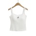 Bow Embroidery Lace Trim Crop Top