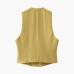 Golden Button Decorated Satin Feel Top + Wide Leg Pants