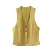 Golden Button Decorated Satin Feel Top + Wide Leg Pants