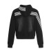 Style Bar Stripe Letter Print Hooded Cardigan Unisex Loose Casual Jacket