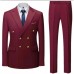 Double-Breasted Gold Button Suit Set for Men, Formal Occasions, Singer Performance, Host, Groom Wedding Photoshoot, Wedding Party