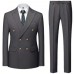 Double-Breasted Gold Button Suit Set for Men, Formal Occasions, Singer Performance, Host, Groom Wedding Photoshoot, Wedding Party
