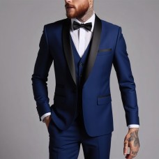 Men's Business Suit Three-Piece Set Double Vent Tuxedo Set