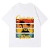Crew Neck Short Sleeve T-Shirt Unisex Loose Red Brown  Export Half Sleeve Tee