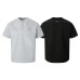Cotton Air Layer  Henley Collar Short Sleeve T-Shirt Unisex Box Fit Knitted