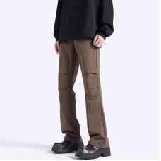 Men's slim and slightly flared pants with a sense of drape