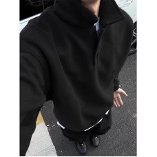 High end POLO collar sweatshirt men's spring and autumn sports casual top
