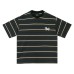 Fine Striped Short Sleeve Loose Couple Round Neck Men's T-Shirt
