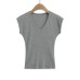 Elastic Fitted V-neck Short Sleeve Casual Crop Top