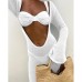 Blue Separated Swimsuit Steel Support Bikini Sexy Swimwear Women's Mesh Skirt Set